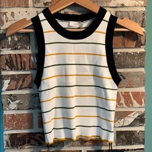 A.L.C Rita stripe rib knit top